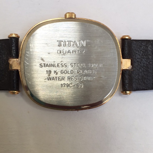 Brown and Gold 18K Titan Watch - Picture 3 of 5